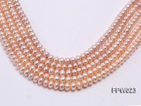 Wholesale 7.5x10mm Pink Flat Cultured Freshwater Pearl String