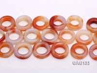 wholesale 37mm red ring-shaped agate loose strings