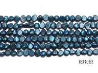 Wholesale 6x8mm Peacock Blue Flat  Freshwater Pearl String