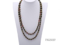 8x12mm colorful drum-shaped stone necklace