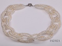 4-5mm Freshwater Pearl and Crystal Beads Necklace