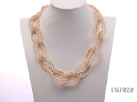 4-5mm Pink Freshwater Pearl and Crystal Beads Necklace