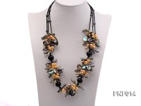 Freshwater Pearl, Agate Beads and Seashell Pieces Necklace
