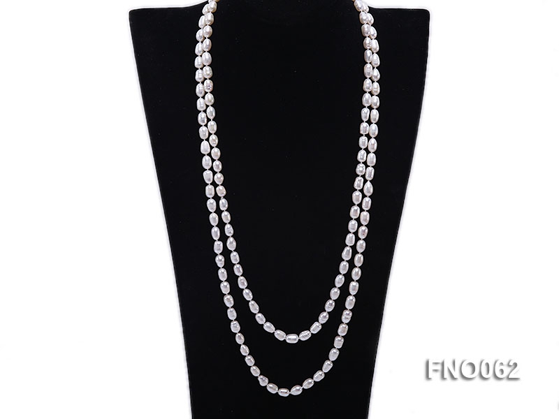 7x9mm white oval freshwater pearl necklace