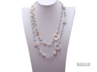 Shell, Freshwater Pearl and Crystal Opera Necklace