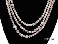 5-6mm natural white round freshwater pearl with big pearls necklace