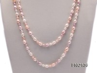 5×6-7x9mm pink white and purple oval freshwater pearl necklace