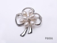 Gold Plated Brooch with White Rice-shaped Freshwater Pearls