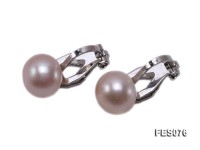 9.5mm Pink Flat Cultured Freshwater Pearl Clip-on Earrings