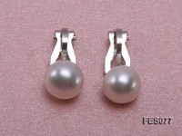 8.5mm White Flat Cultured Freshwater Pearl Clip-on Earrings