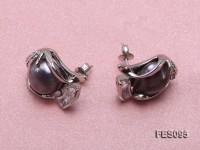 11-12mm Black Baroque Freshwater Pearl Earrings