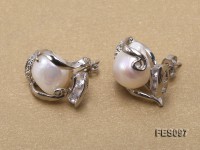 11-12mm White Baroque Freshwater Pearl Earrings