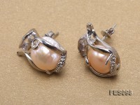 11-12mm Pink Baroque Freshwater Pearl Earrings