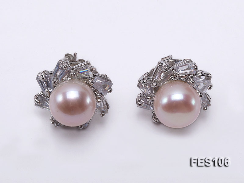 10mm Lavender Flat Freshwater Pearl Earrings