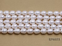 Wholesale Super-size 12x14mm Classic White Rice-shaped Freshwater Pearl String