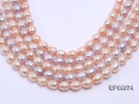 Wholesale Super-size 12x14mm Pink Rice-shaped Freshwater Pearl String