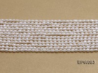 Wholesale 3×4.5mm white Rice-shaped Freshwater Pearl String