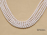 Wholesale 6.5x8mm Classic White Rice-shaped Freshwater Pearl String