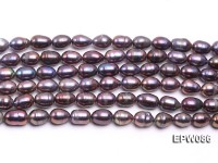 Wholesale 7.5X10.5mm Black Rice-shaped Freshwater Pearl String