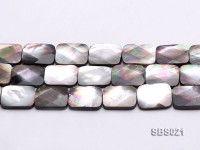 Wholesale 15X20mm Black Faceted Square Seashell String
