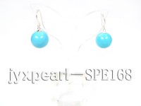 12mm turquoise-blue seashell earrings