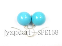 12mm turquoise-blue seashell earrings