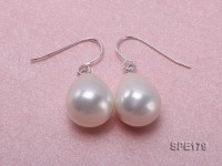 13x17mm classic white teardrop seashell pearl earrings