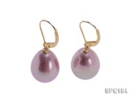 11x15mm shiny pink teardrop seashell pearl earrings
