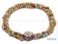 Four-strand 6-10mm Multi-color Freshwater Pearl Necklace