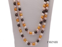 10-11mm multi-color round pearls necklace