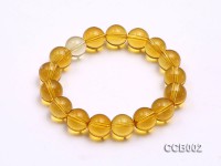 10mm Round Citrine Beads Elastic Bracelet