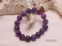 12mm Round Faceted Amethyst Beads Elastic Bracelet