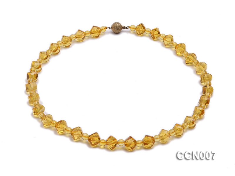 9×11.5mm Irregular Faceted Citrine Beads Necklace