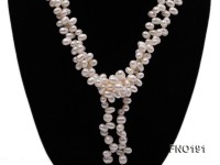 5x7mm white oval freshwater pearl opera necklace