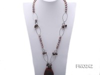 12mm black baroque freshwater pearl with black agate necklace