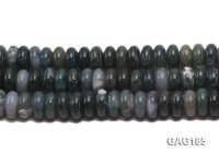 wholesale 6x12mm green and black wheel-shaped agate strings