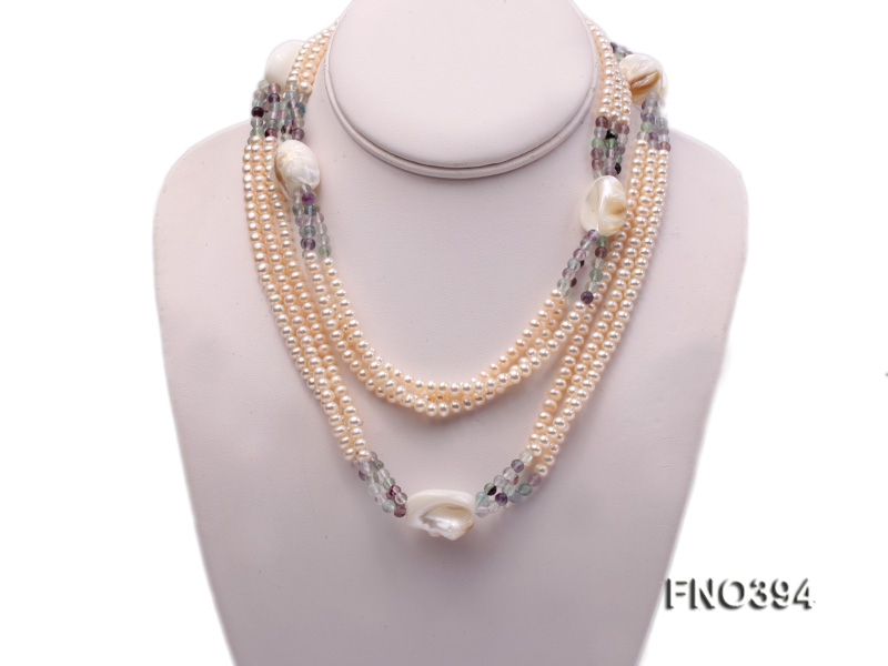 5mm Natural White Flat Freshwater Pearl Necklace
