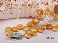 Classic 10-12mm Golden Button Freshwater Pearl Necklace