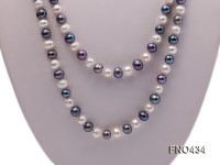 6-7mm white and black round freshwater pearl necklace
