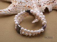 3 strand 8-9mm white freshwater pearl bracelet