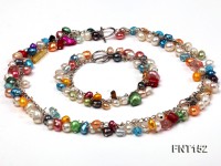 Colorful Freshwater Pearl, Crystal Beads, Turquoise Beads & Coral Beads Necklace and Bracelet Set