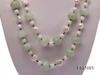 11*13mm natural white baroque freshwater pearl with faceted aventurine necklace