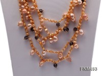 Freshwater Pearl and Round Faceted Smoky Quartz Necklace