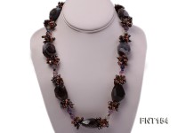 Irregular Freshwater Pearl, Crystal Beads & Faceted Agate Beads Necklace and Bracelet Set