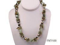 Irregular Freshwater Pearl, Crystal Beads and Rose Quartz Necklace and Bracelet Set