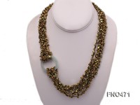 4-5mm green keshi freshwater pearl opera necklace