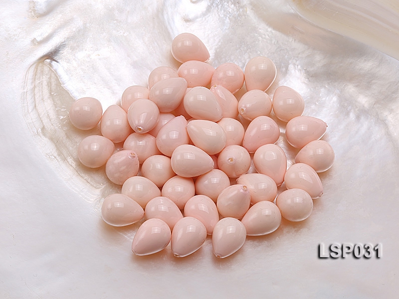 Wholesale 10x13mm Teardrop Pink Yellow Loose Seashell Pearl