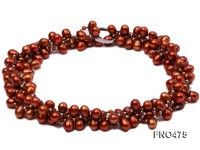 8*11mm brown side-drilled freshwater pearl opera nacklace