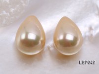 Wholesale 12x18mm Teardrop Yellow Loose Seashell Pearl
