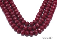 Wholesale 12x16mm Rose-like Faceted Wheel-shaped Gemstone String